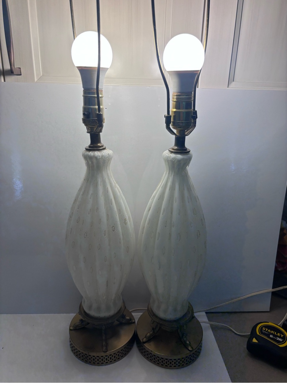 Vintage Murano Style Blown Glass Lamp Set Of 2 - Picture 10 of 12